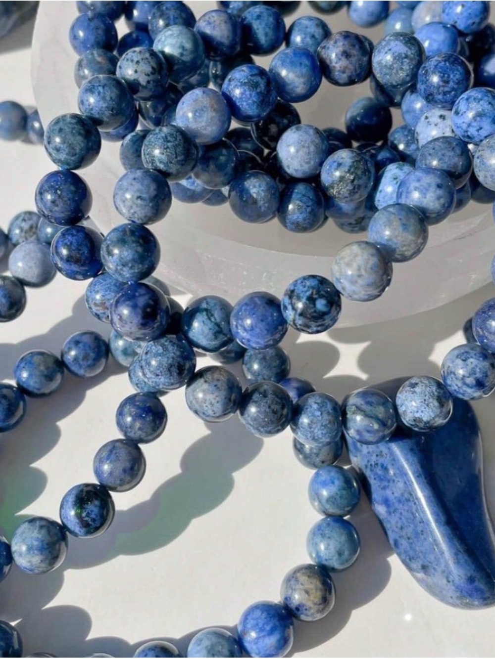 Natural Blue spot Jasper  Beaded Bracelet  - 8mm
